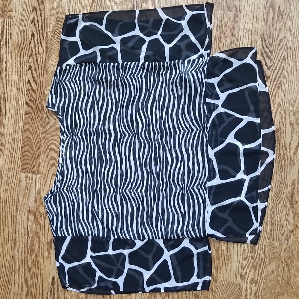 (PS) MICHAEL Michael Kors Animal Print Sheer Flowy Blouse Wild Ecclectic Special